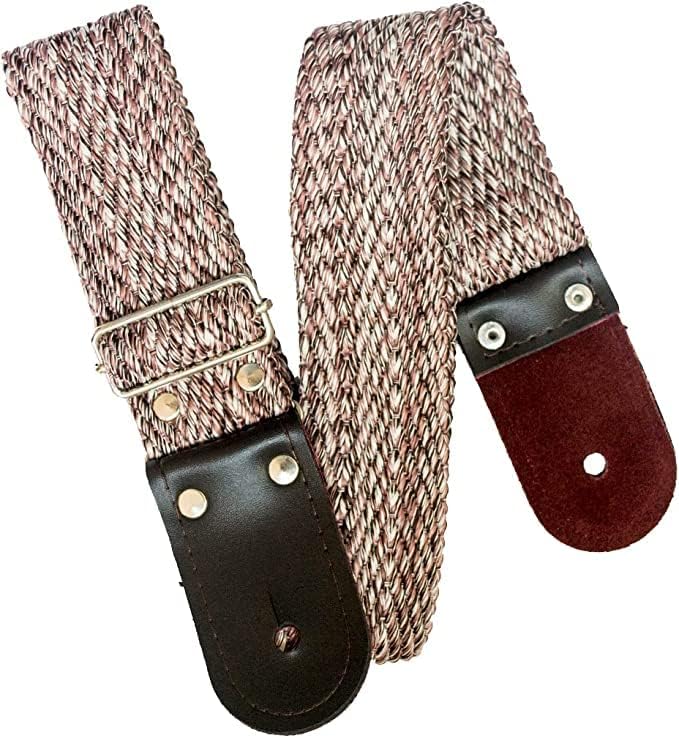 STRAP GUITARRA/BAJO - CINTA ESPINOZETA NATURAL CAFÉ
