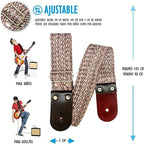 STRAP GUITARRA/BAJO - CINTA ESPINOZETA NATURAL CAFÉ