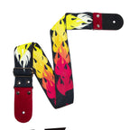 STRAP GUITARRA/BAJO - DISEÑO IMPRESO - STRAP FLAMAS ROJO
