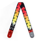 STRAP GUITARRA/BAJO - DISEÑO IMPRESO - STRAP FLAMAS ROJO