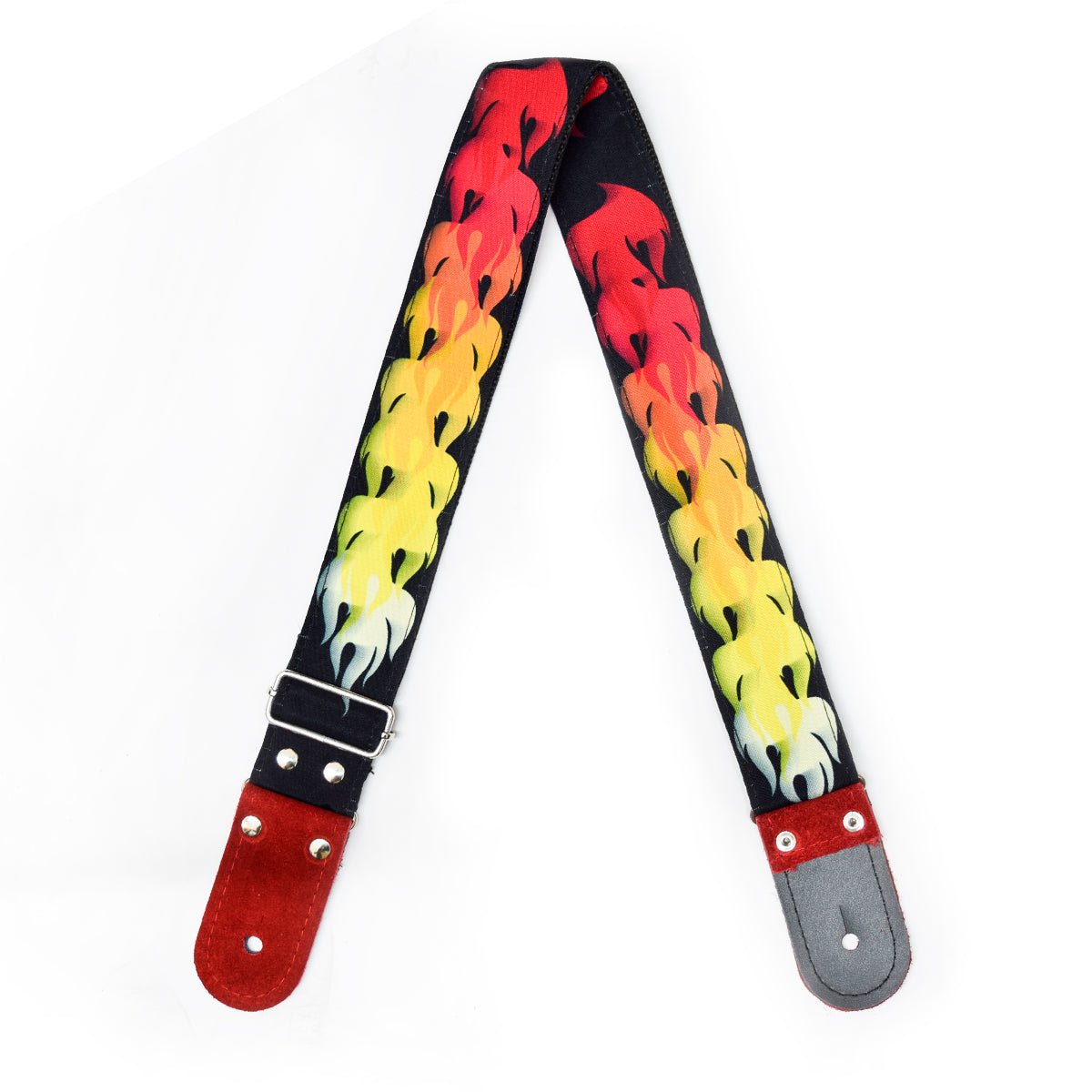 STRAP GUITARRA/BAJO - DISEÑO IMPRESO - STRAP FLAMAS ROJO