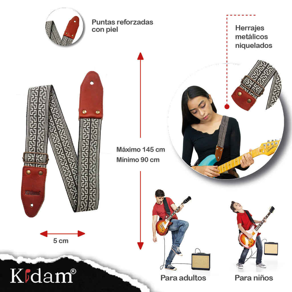 STRAP GUITARRA/BAJO - GRECAS SEPIA