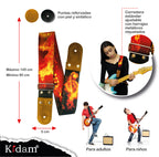 STRAP GUITARRA/BAJO - DISEÑO IMPRESO - STRAP GUITAR ON FIRE