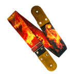 STRAP GUITARRA/BAJO - DISEÑO IMPRESO - STRAP GUITAR ON FIRE