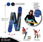 STRAP GUITARRA/BAJO - DISEÑO IMPRESO - STRAP GUITARRA AZUL