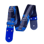 STRAP GUITARRA/BAJO - DISEÑO IMPRESO - STRAP GUITARRA AZUL