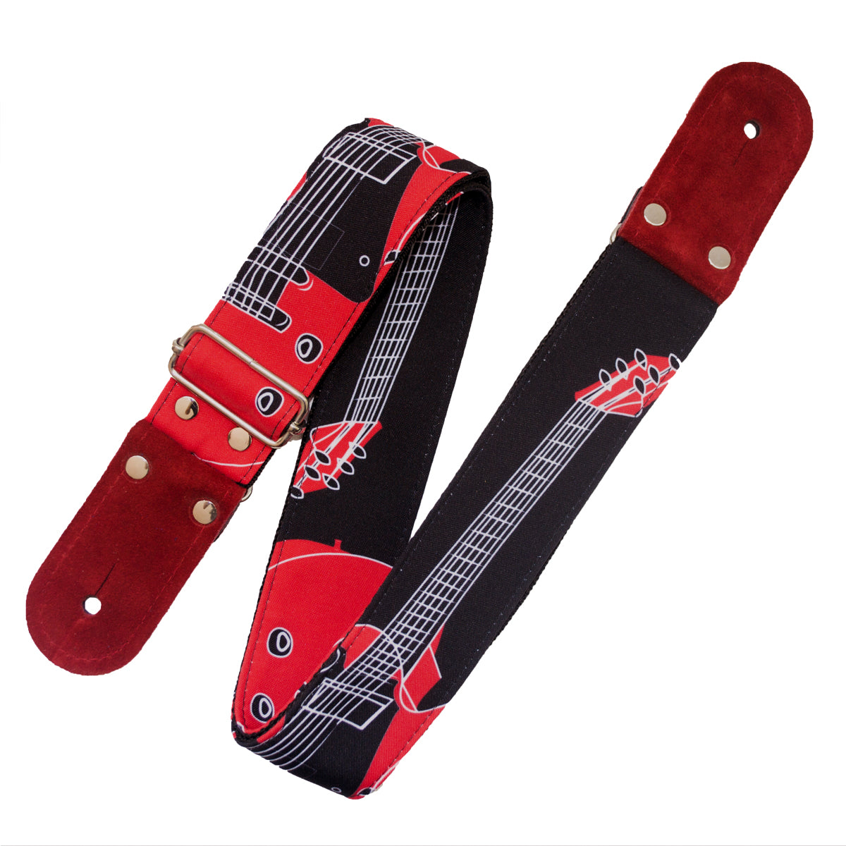 STRAP GUITARRA/BAJO - DISEÑO IMPRESO - STRAP GUITARRA ROJO