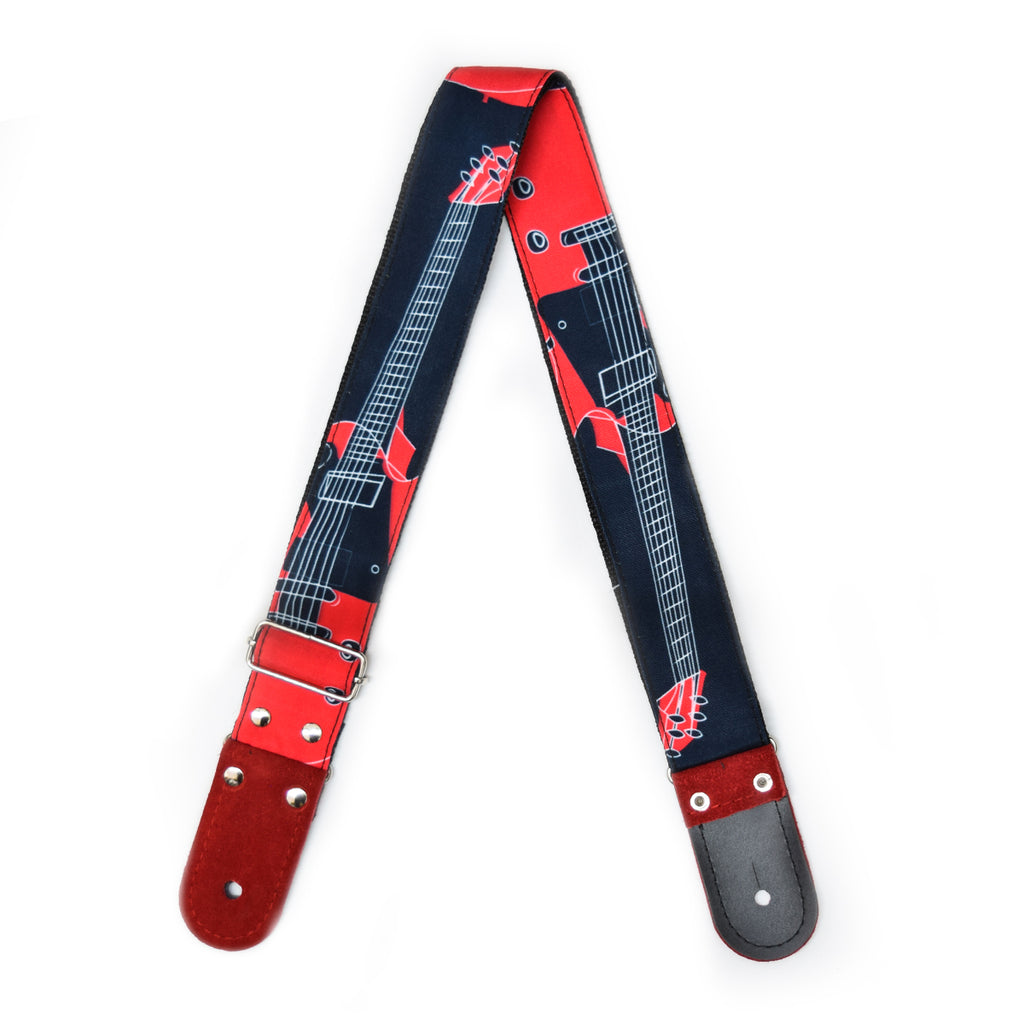 STRAP GUITARRA/BAJO - DISEÑO IMPRESO - STRAP GUITARRA ROJO