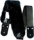 STRAP GUITARRA/BAJO - HOMBRERA DE PELUCHE NEGRO ANCHO