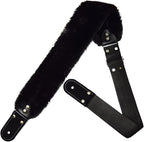 STRAP GUITARRA/BAJO - HOMBRERA DE PELUCHE NEGRO ANCHO