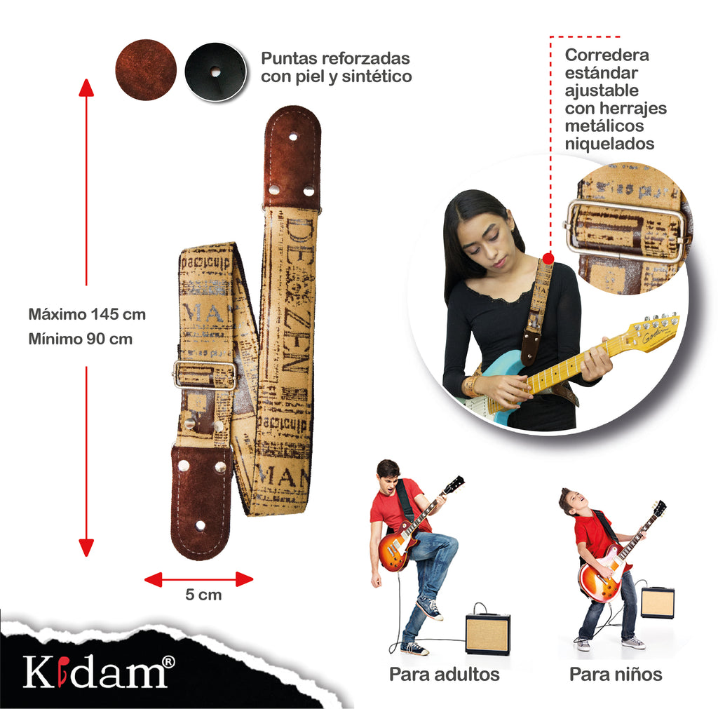 STRAP GUITARRA/BAJO - DISEÑO IMPRESO - STRAP LETRAS A MANO