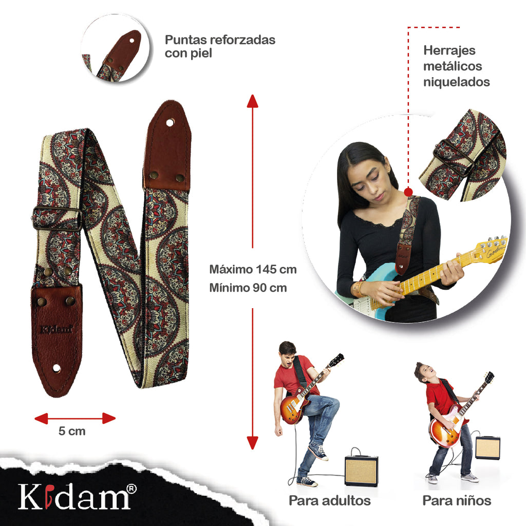 STRAP GUITARRA/BAJO - MANDALA SEPIA