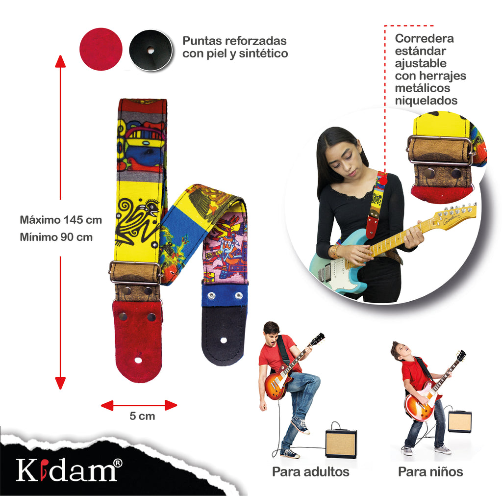 STRAP GUITARRA/BAJO - DISEÑO IMPRESO - STRAP MAYA