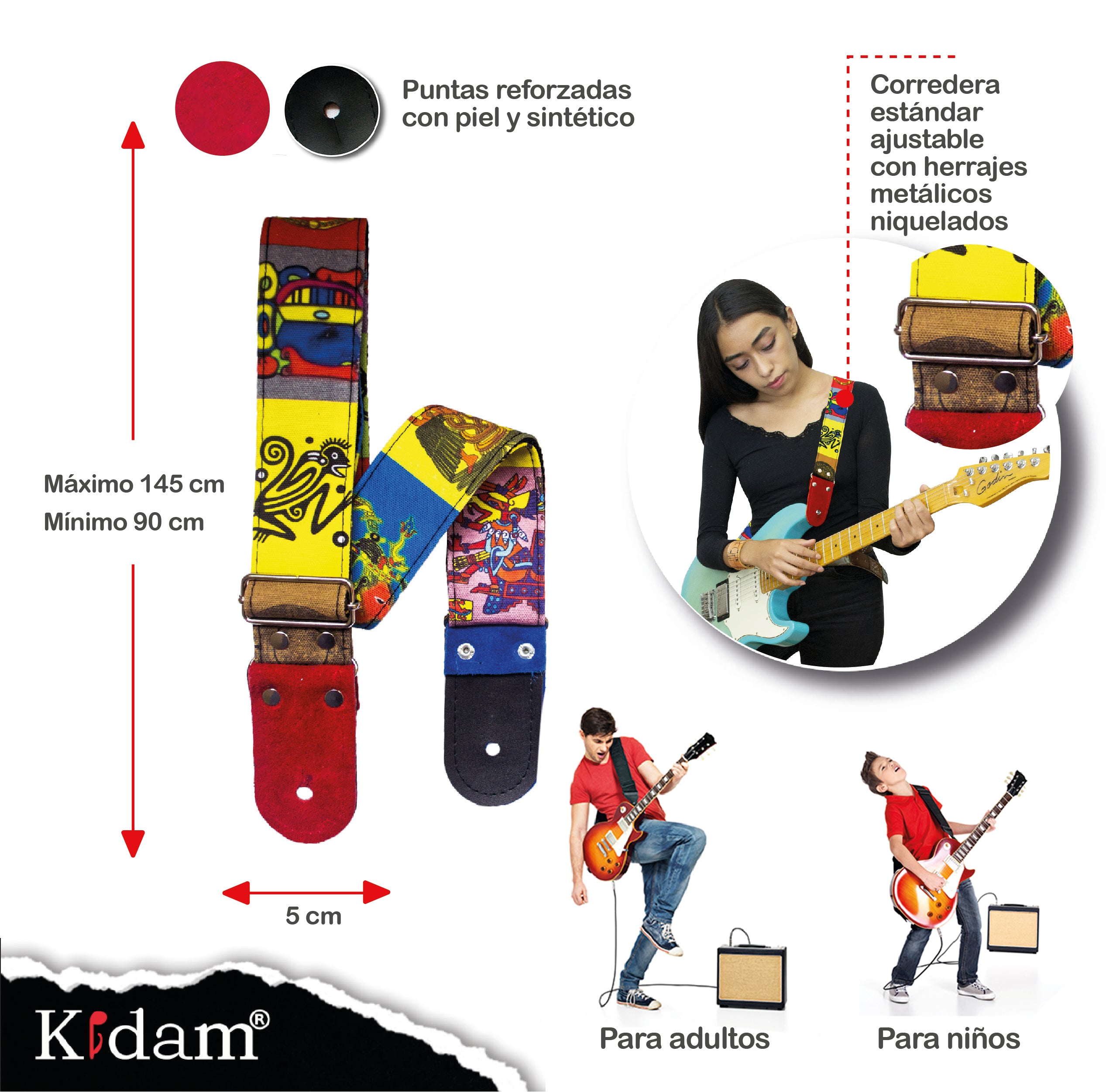 STRAP GUITARRA/BAJO - DISEÑO IMPRESO - STRAP MAYA