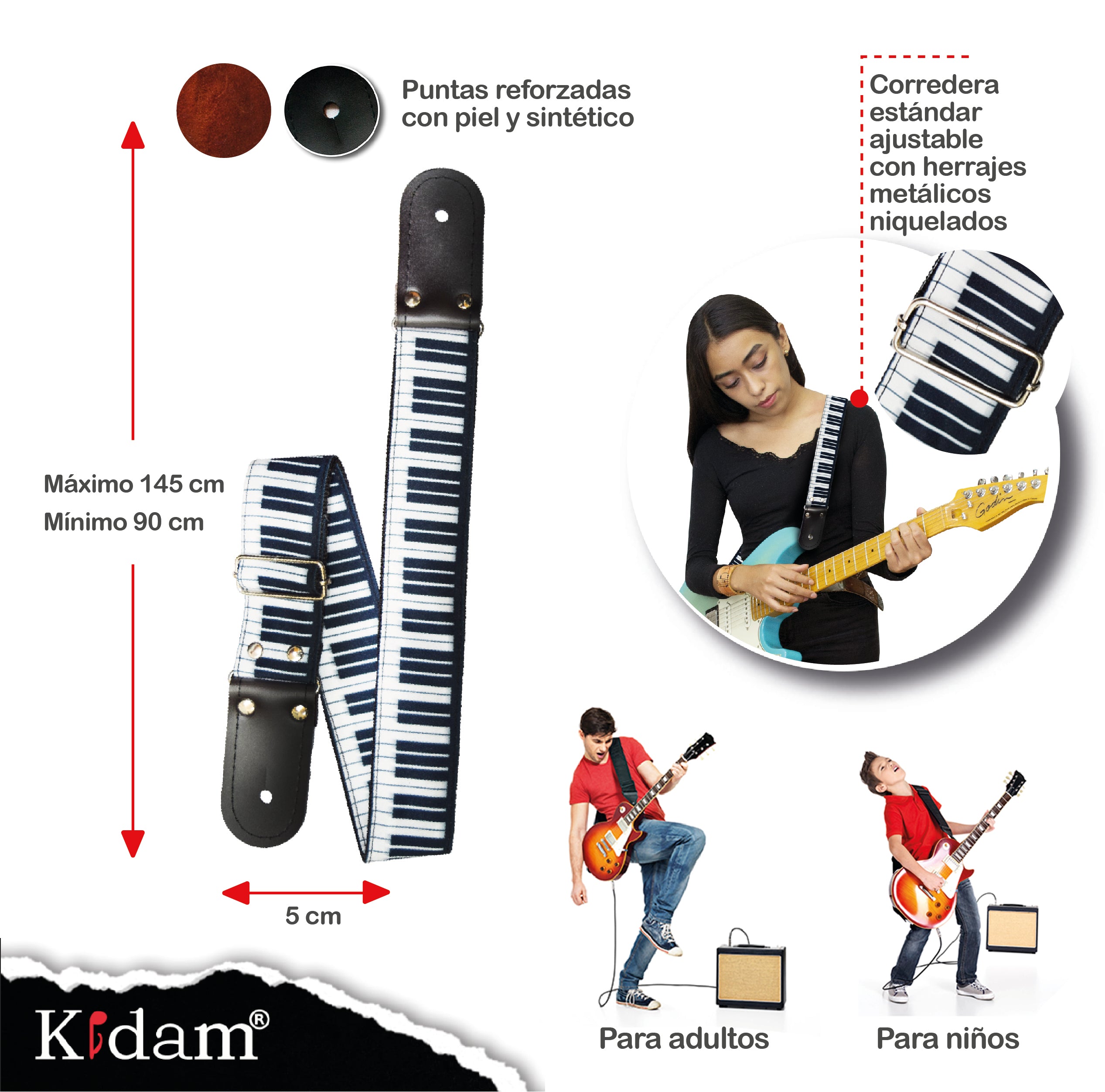 STRAP GUITARRA/BAJO - DISEÑO IMPRESO - STRAP PIANO