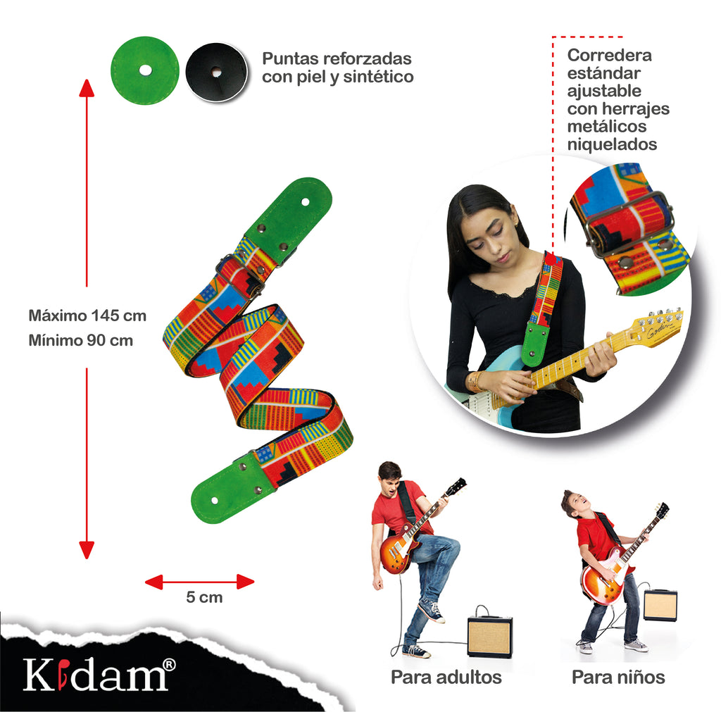 STRAP GUITARRA/BAJO - DISEÑO IMPRESO - STRAP PIRAMIDES