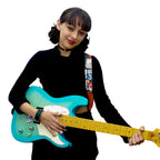 STRAP GUITARRA/BAJO - DISEÑO IMPRESO - STRAP PUNK ROJO