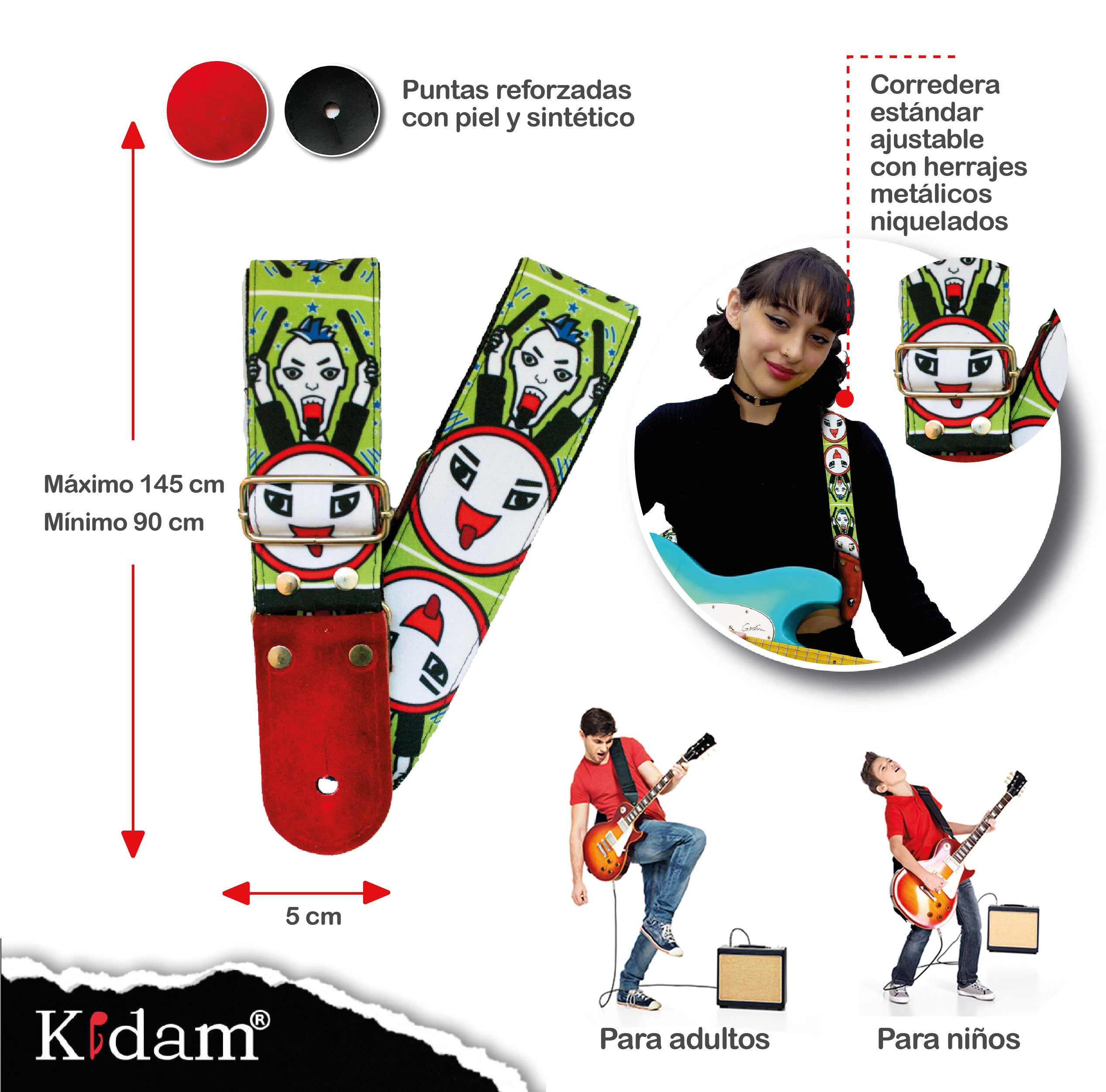 STRAP GUITARRA/BAJO - DISEÑO IMPRESO - STRAP TAM TAM LOCO