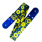 STRAP GUITARRA/BAJO - DISEÑO IMPRESO - STRAP TUERCAS AZUL