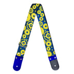 STRAP GUITARRA/BAJO - DISEÑO IMPRESO - STRAP TUERCAS AZUL