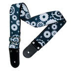 STRAP GUITARRA/BAJO - DISEÑO IMPRESO - STRAP TUERCAS NEGRO