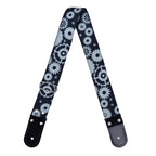 STRAP GUITARRA/BAJO - DISEÑO IMPRESO - STRAP TUERCAS NEGRO