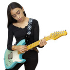 STRAP GUITARRA/BAJO - DISEÑO IMPRESO - STRAP TUERCAS NEGRO