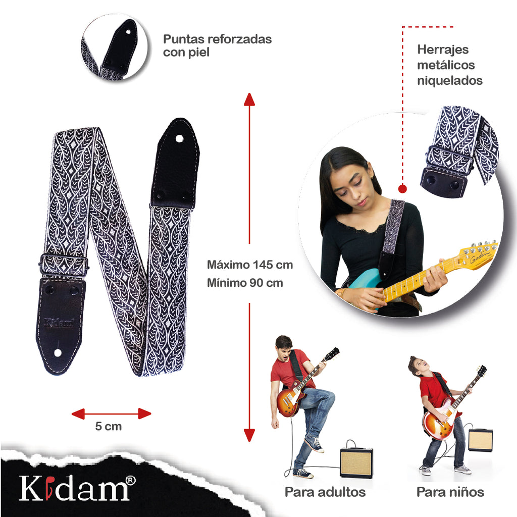 STRAP GUITARRA/BAJO - VIBORA PLATEADA