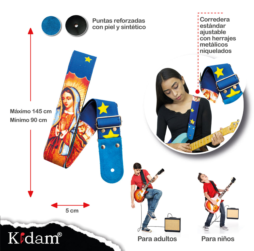 STRAP GUITARRA/BAJO - DISEÑO IMPRESO - STRAP VIRGEN