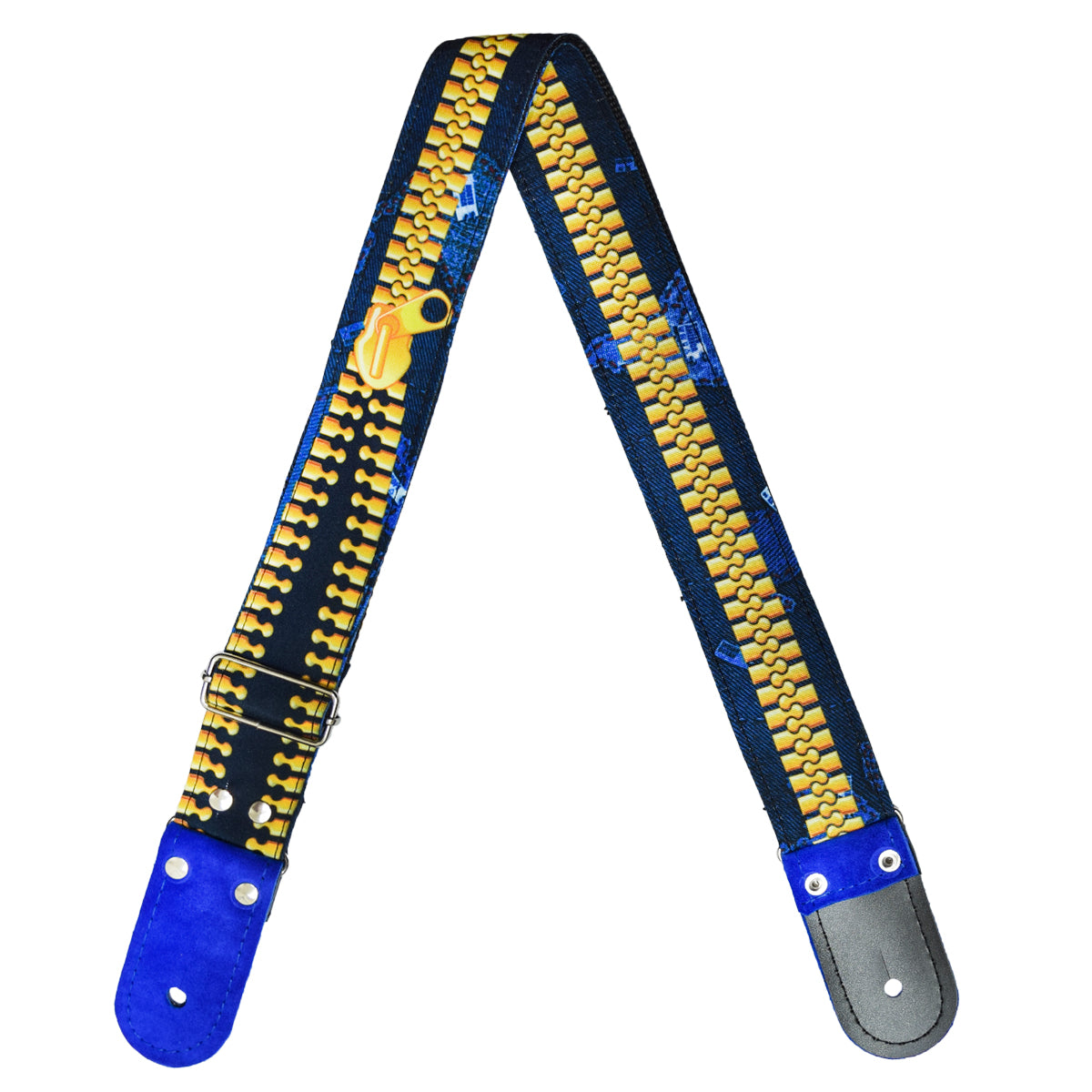 STRAP GUITARRA/BAJO - DISEÑO IMPRESO - STRAP ZIPPER AZUL