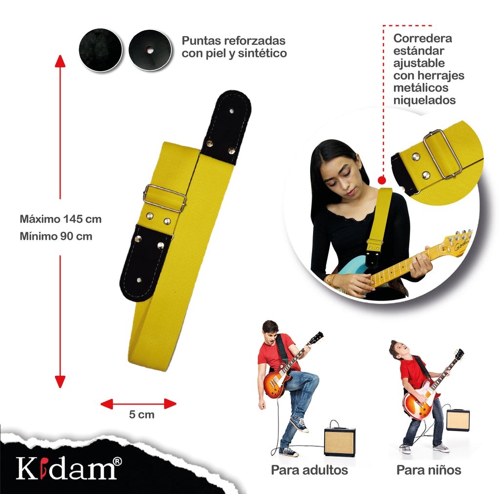 STRAP GUITARRA/BAJO - AMARILLO