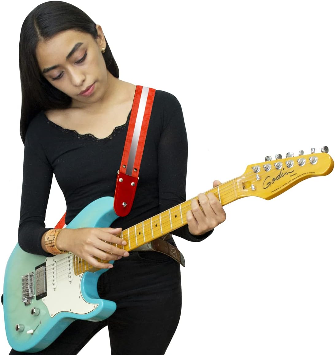 STRAP GUITARRA/BAJO - NEON NARANJA