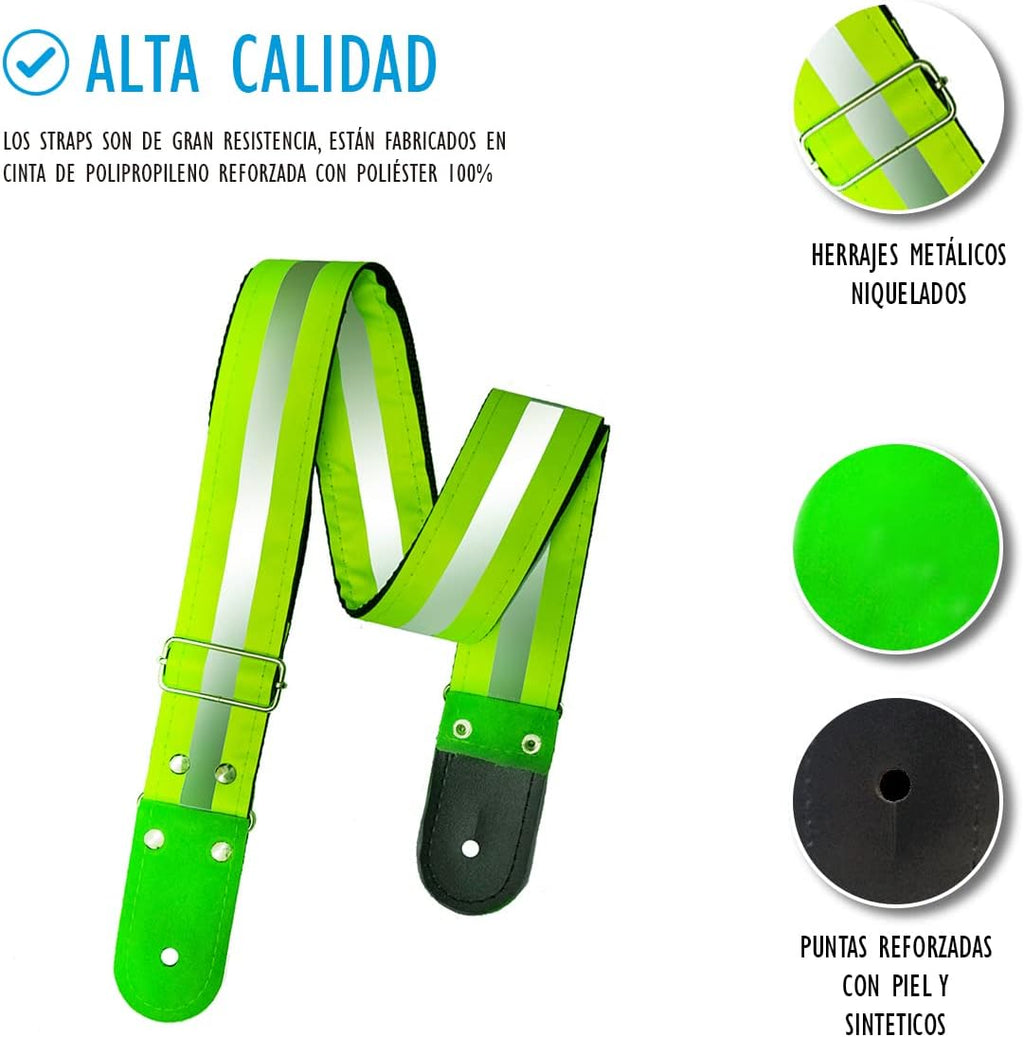 STRAP GUITARRA/BAJO - NEON VERDE
