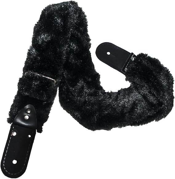 STRAP GUITARRA/BAJO - PELUCHE NEGRO