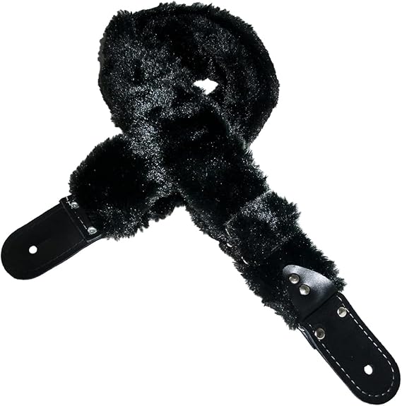 STRAP GUITARRA/BAJO - PELUCHE NEGRO