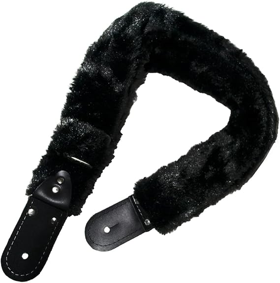 STRAP GUITARRA/BAJO - PELUCHE NEGRO