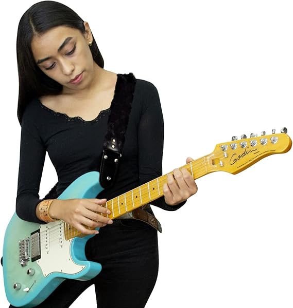STRAP GUITARRA/BAJO - PELUCHE NEGRO