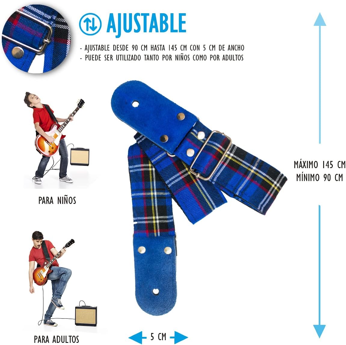 STRAP GUITARRA/BAJO - ESCOCES AZUL
