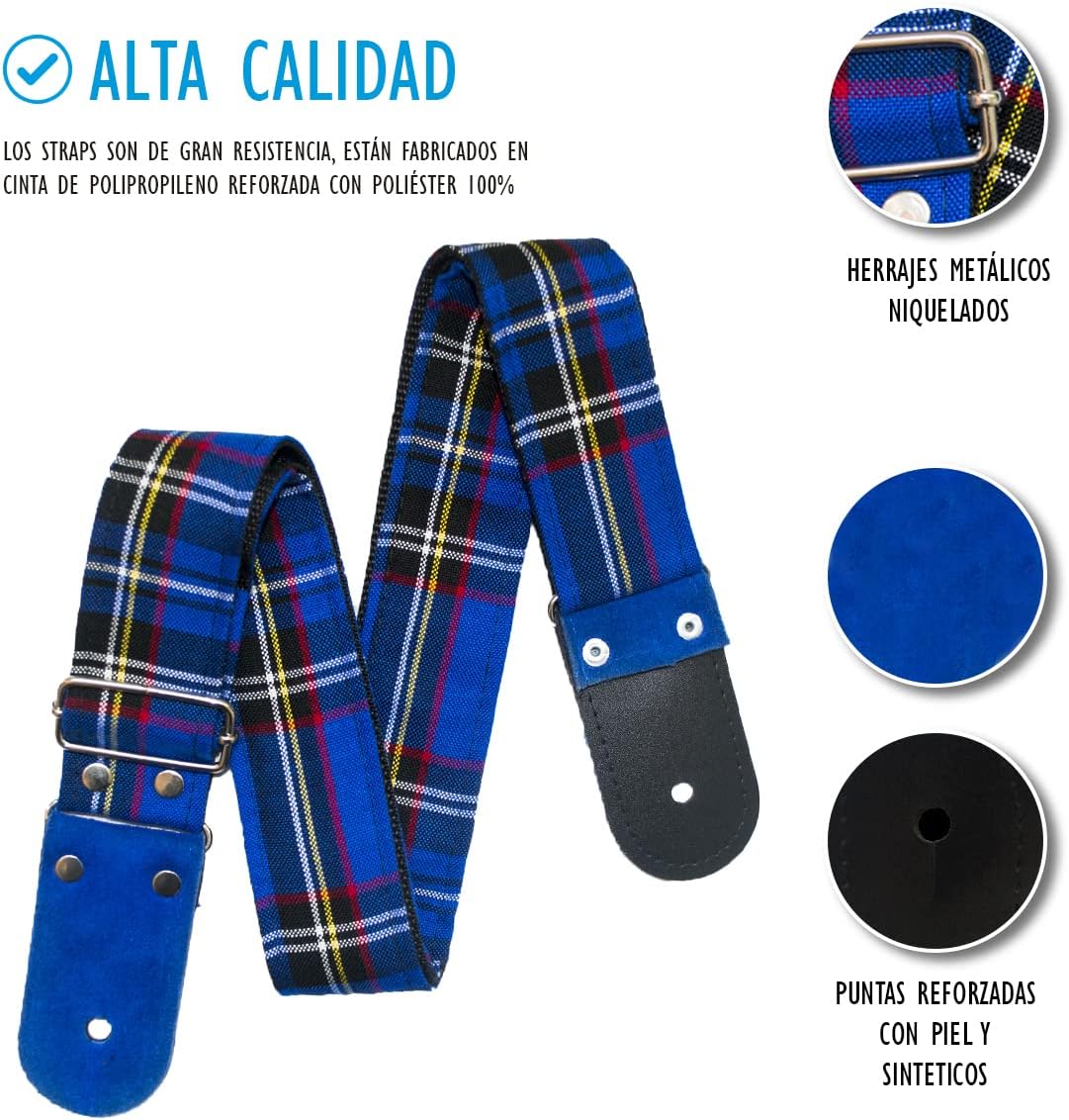 STRAP GUITARRA/BAJO - ESCOCES AZUL