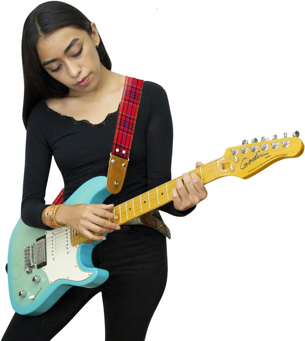 STRAP GUITARRA/BAJO - ESCOCES ROJO