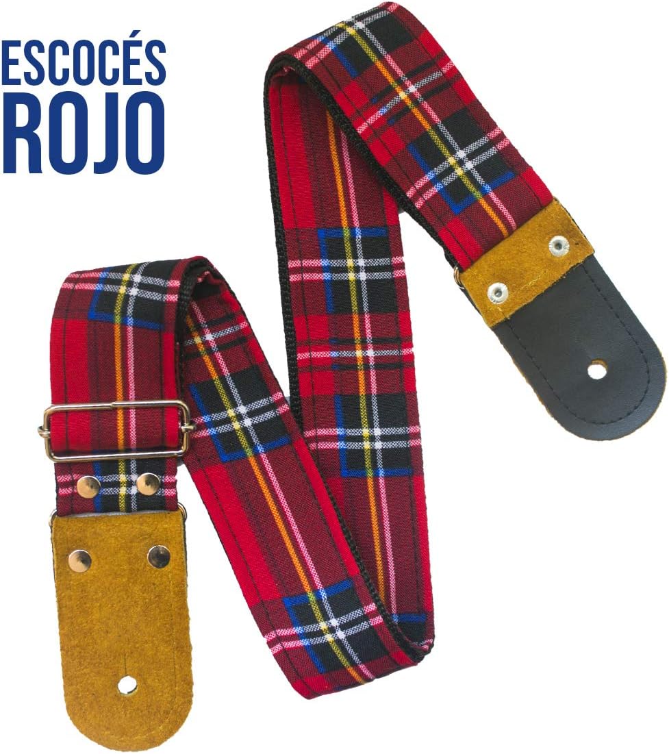 STRAP GUITARRA/BAJO - ESCOCES ROJO