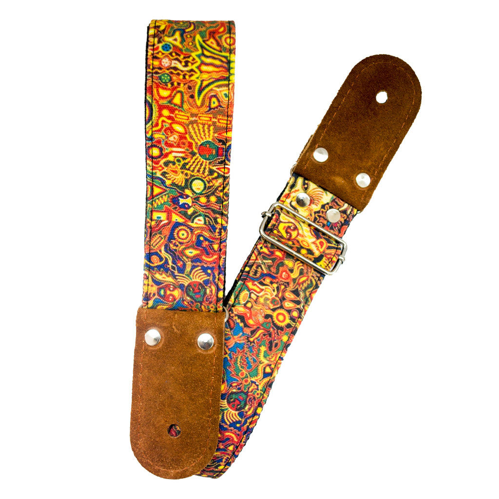 STRAP GUITARRA/BAJO - DISEÑO IMPRESO - STRAP TRIBIAL SEPIA