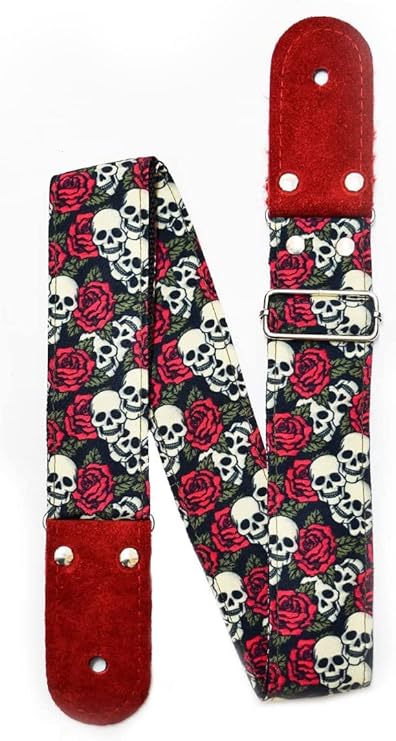 STRAP GUITARRA/BAJO - CALAVERAS Y ROSAS