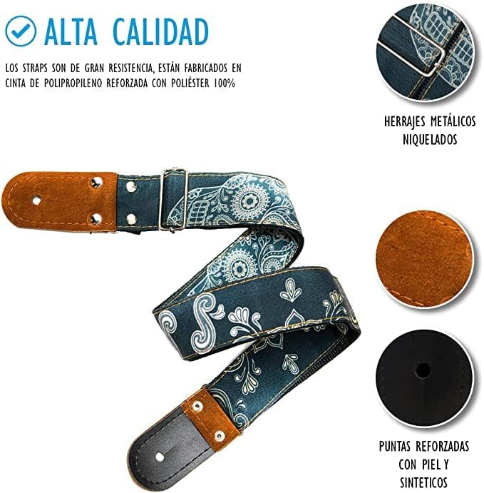 STRAP GUITARRA/BAJO - CALAVERA MEXICANA