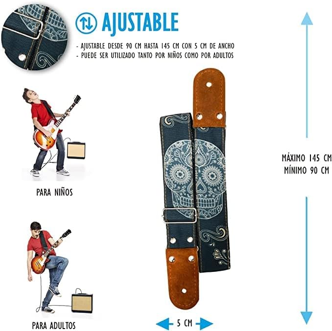 STRAP GUITARRA/BAJO - CALAVERA MEXICANA