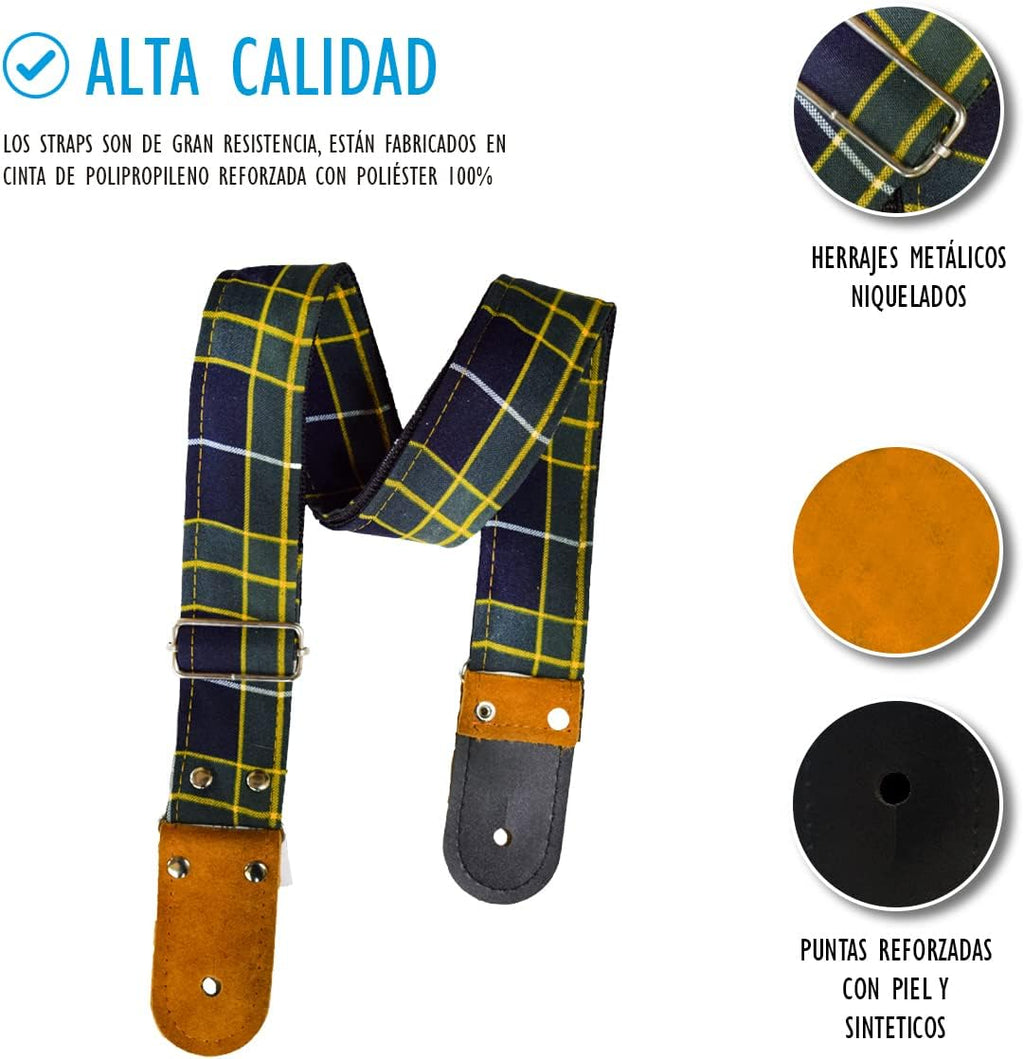 STRAP GUITARRA/BAJO - ESCOCES VERDE