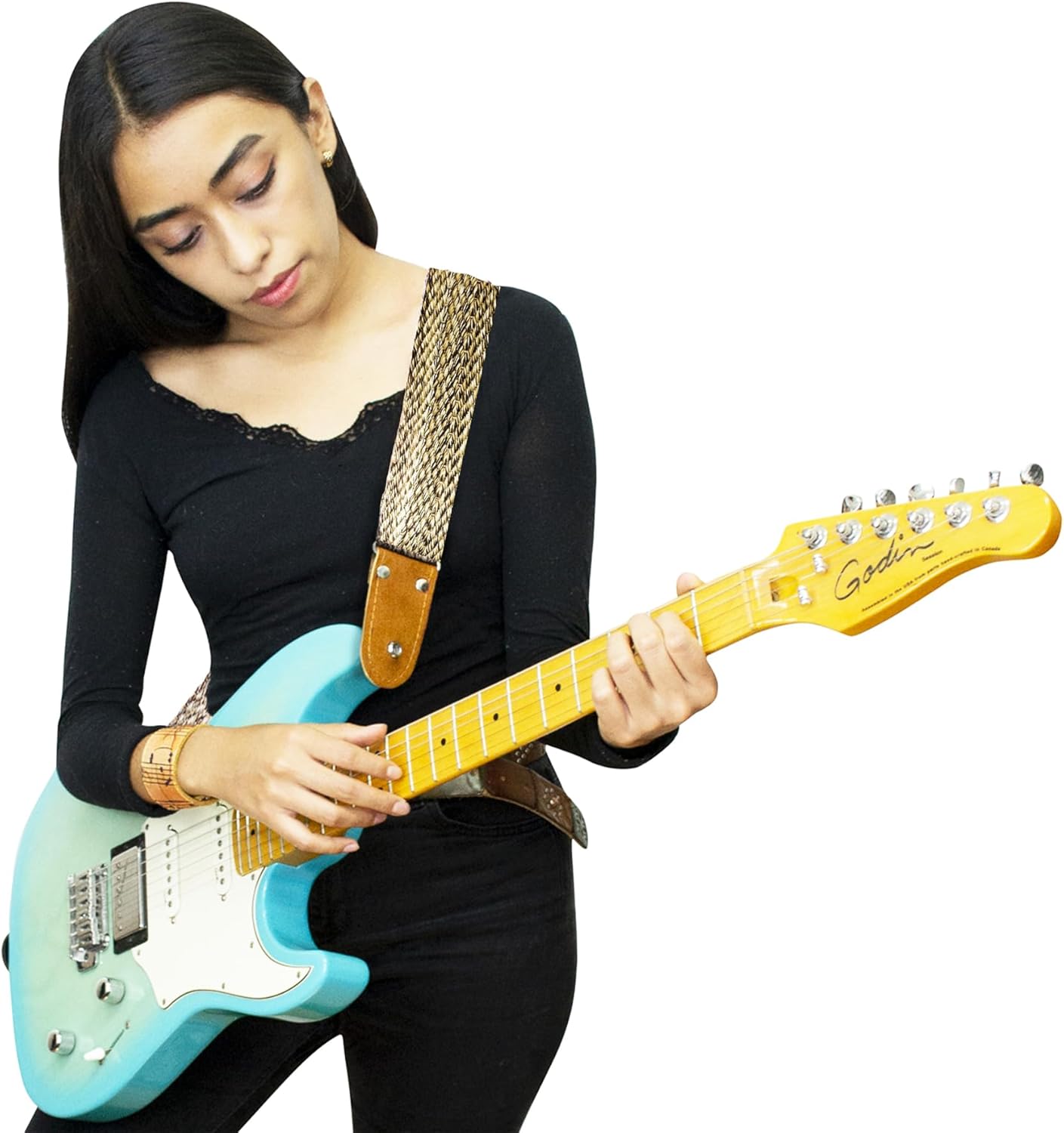 STRAP GUITARRA/BAJO - CINTA ESPINOZETA NATURAL