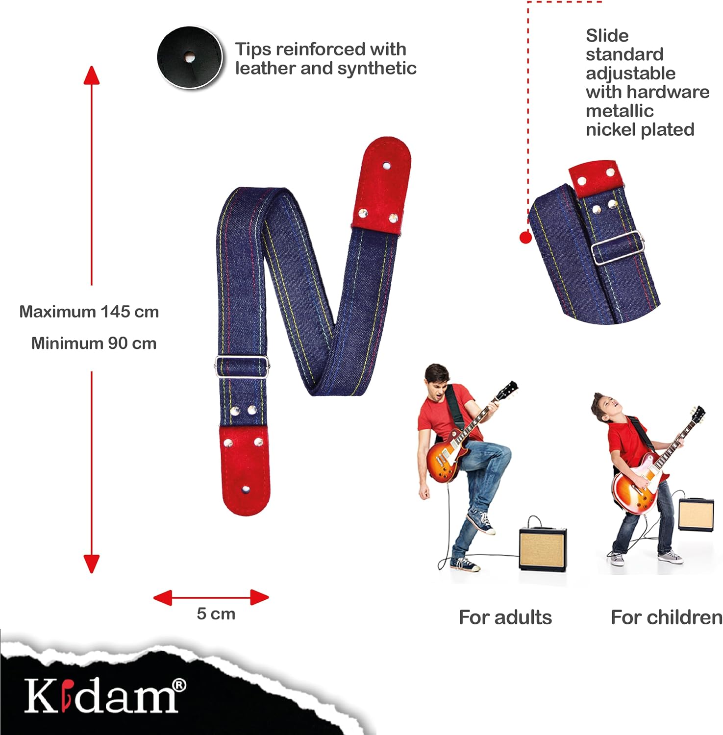 STRAP GUITARRA/BAJO - MEZCLILLA AZUL