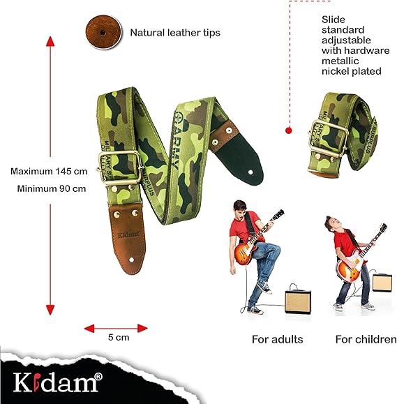 STRAP GUITARRA/BAJO - YUTE ARMY VERDE