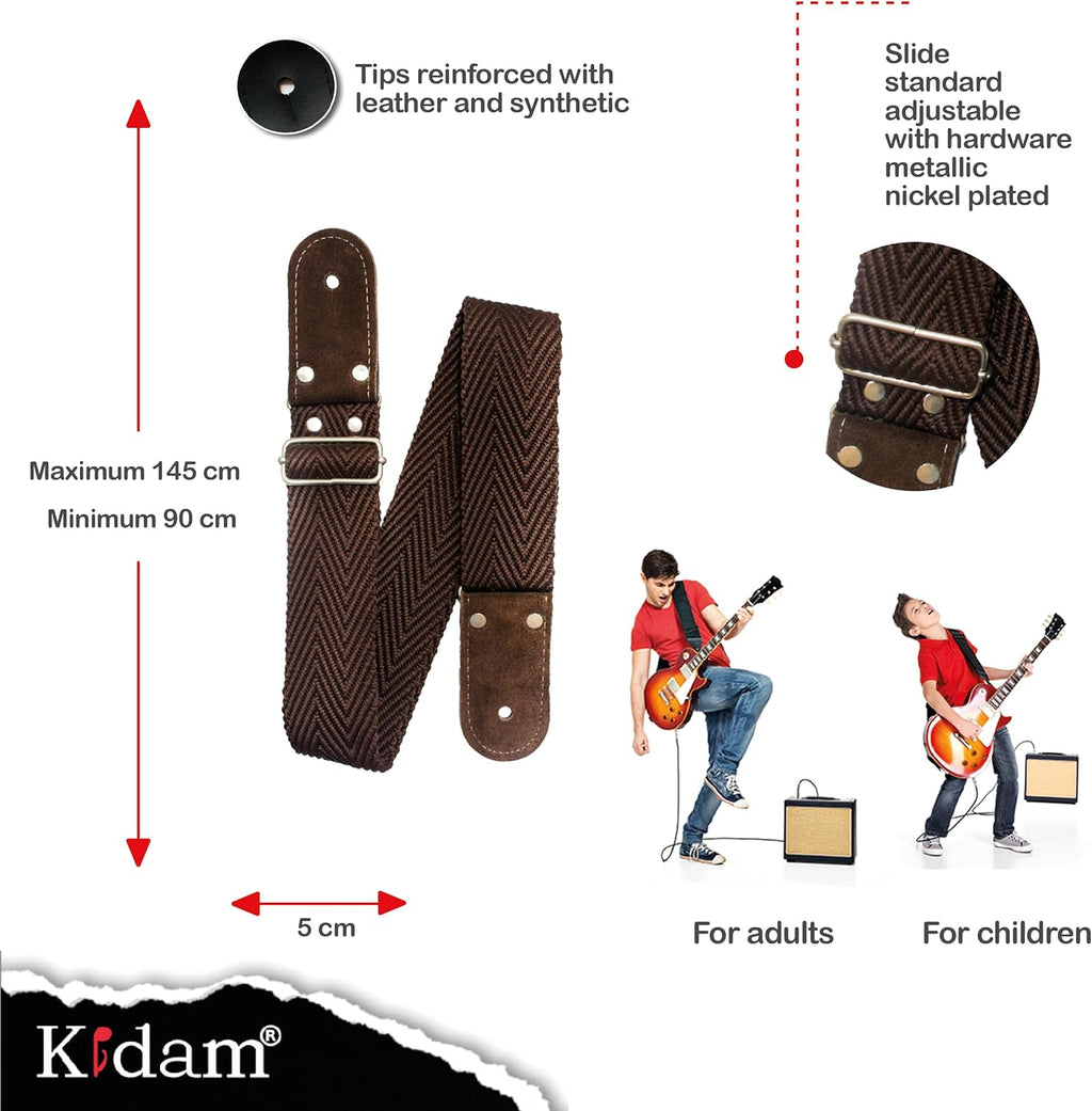 STRAP GUITARRA/BAJO - CINTA ESPINOZETA CAFÉ